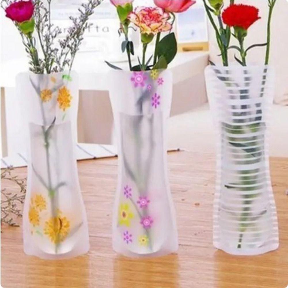 1 шт. цвет случайный ПВХ складная прочная ваза для цветов складная ваза для цветов для дома свадебное украшение вечеринка легко хранить домашняя ваза