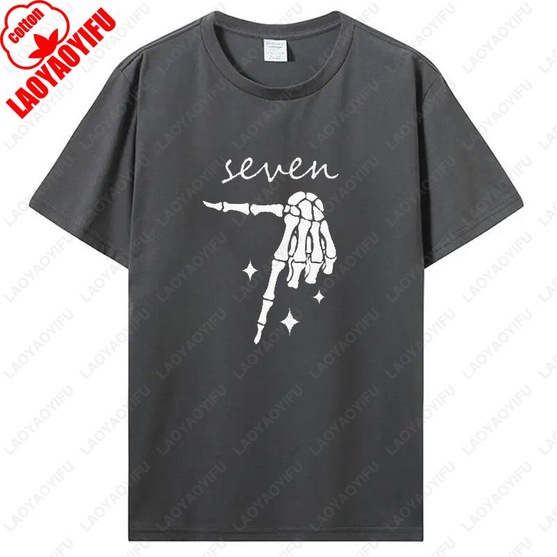 6 7 Meme Couple Halloween Cotton Tshirt Funny Skeleton Hands Cute Spooky Matching Tops Six Seven Women Men Trend Popular Tees