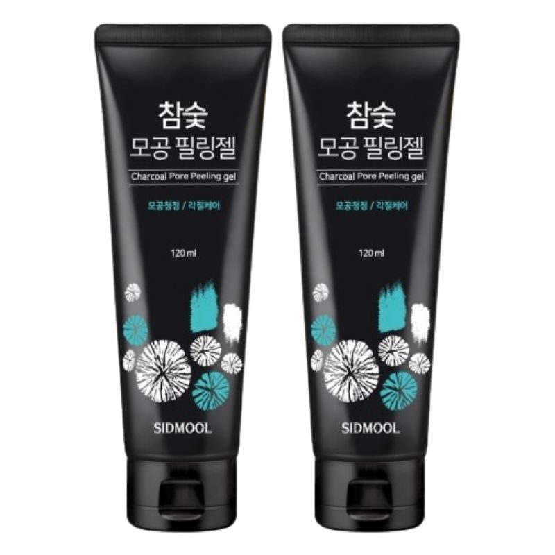 SIDMOOL Charcoal Pore Peeling Gel 120ml Bamboo Charcoal 1000ppm Cellulose Gommage Wash-Off Exfoliating Gel