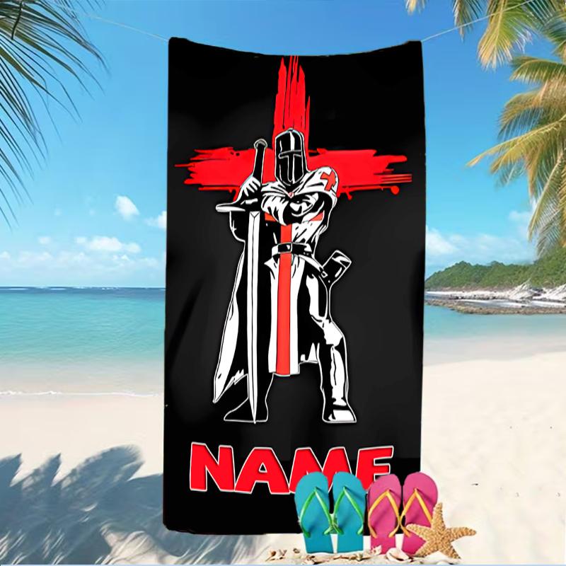 Customizable personalized beach towels Knights Templar themed designs.Suitable for the beach, yoga, sports;ideal as beach accessories