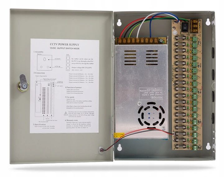Power Supply for Surveillance Cameras 12V 30A 18 Cameras