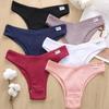 3Pcs Women Cotton Panties Sexy Thongs 6 Colors Underwear For Woman Low-Rise Underpant Bikini Briefs