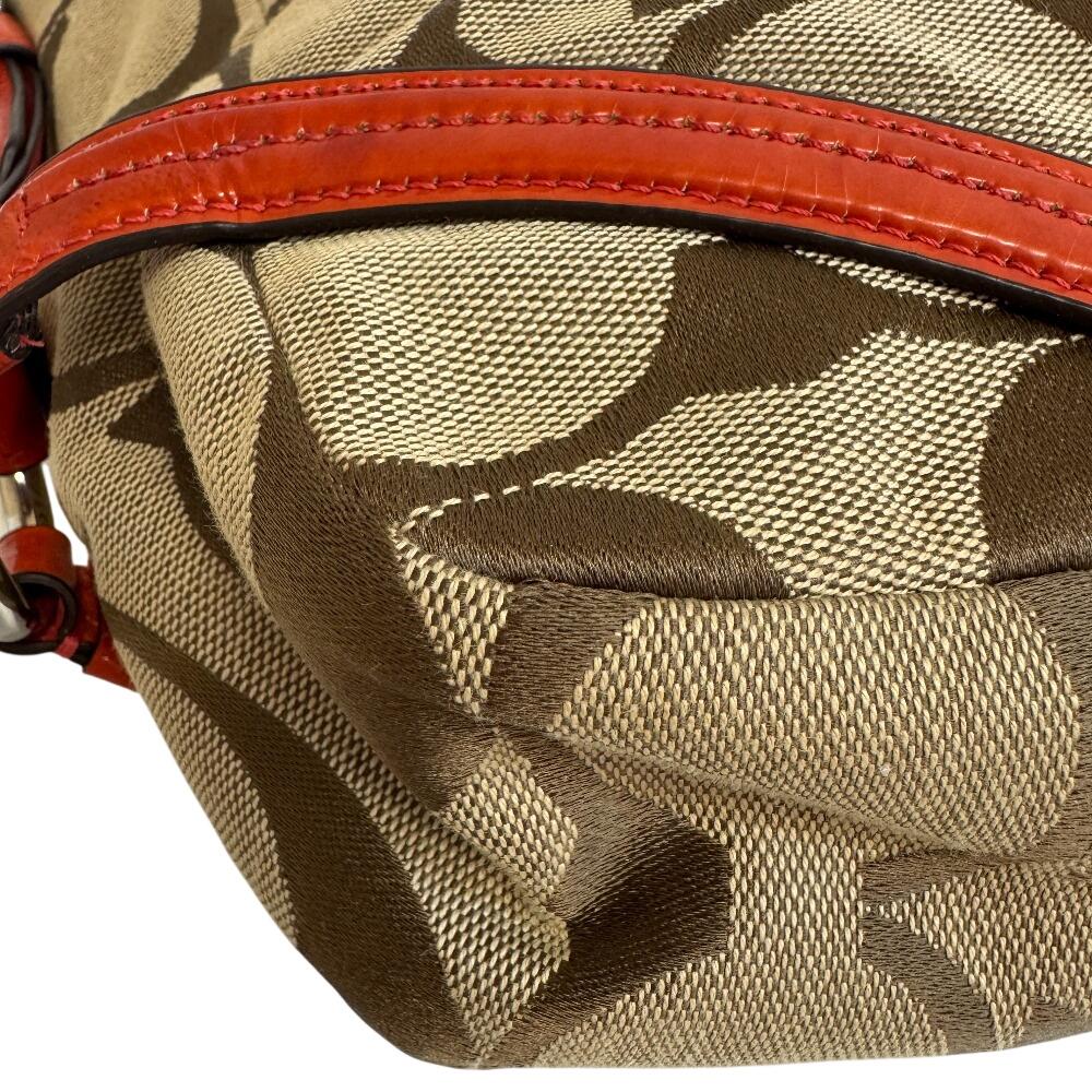 Coach 18903 Фирменная холщовая сумка через плечо бежевый холст Женская Б/У