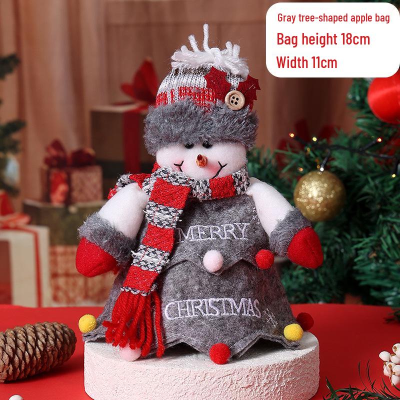 Рождественские подарочные сумки: Детский мультяшный декор в виде конфет и яблок в форме Санты и елки