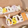 Non-Stick Easter Letter Ornament Flexible Bunny Egg Mold Rabbit Cement Mold  Holiday Ornament
