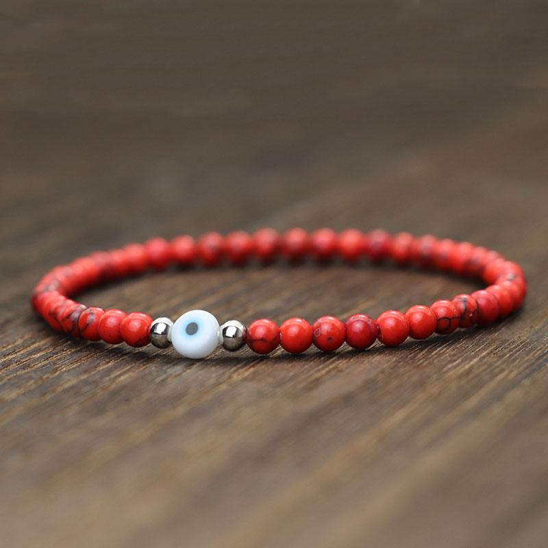 Simple Style Turkey Evil Eyes Bracelet For Men 4mm Rice Beads Braslet Natural Coconut Husk Braclet Gifts For Him Pulseria Homme