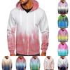 Мужская мода повседневная застежка-молния с градиентным принтом тай-дай и куртка-толстовка с капюшоном