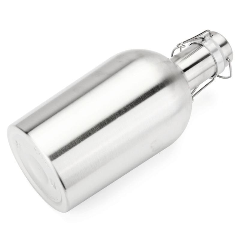 2L 64oz Beer Growler Homebrew Beer Making Hip Flask DIY Bar Tools Silver Stainless Steel Beer Bottle