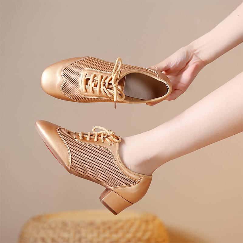 Mesh Women Latin Dance Shoes Breath Teachers Shoes Jazz Dance Sneakers Heel Height 3.5cm