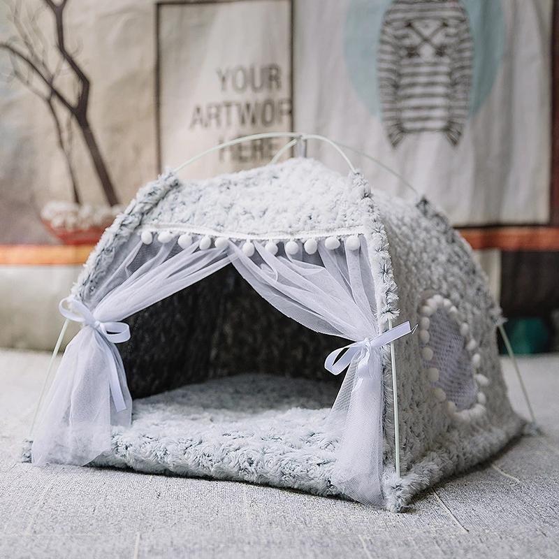 Sweet Princess Cat Bed, Foldable Tent, Dog House, Kitten Basket Beds, Cute Cat Houses, Home Cushion, Pet Kennel Products