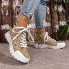 Canvas Women Sneakers Trend New Sports Running Lace-up Casual Women Shoes Walking Flats Designer Autumn Embroidery Craft