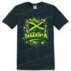 Jamaica Flag T Shirt w/ Tropical Drums Reggae Island Pride Vivid Graphic Art Tee