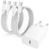 Chargeur Rapide 35W - E.F.Connection - 2 Câbles USB-C 1M - Compatible iPhone 18 Pro/17/16/15 - Charge Rapide