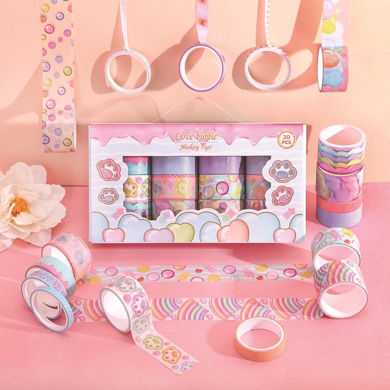 Artistic Unicorn & Animal Sticker Gift Box: 20 Rolls for DIY Kids' Handbooks