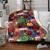 1Pc Superhero Symbol Collage Blanket Soft And Comfortable Casual Warm Camping Travel Christmas Halloween Xmas Gift M928659