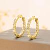 Huitan Trendy Dainty Hoop Earrings for Lady Graceful Charming Versatile Piercing Accessories Exquisite Shiny CZ Party Jewelry