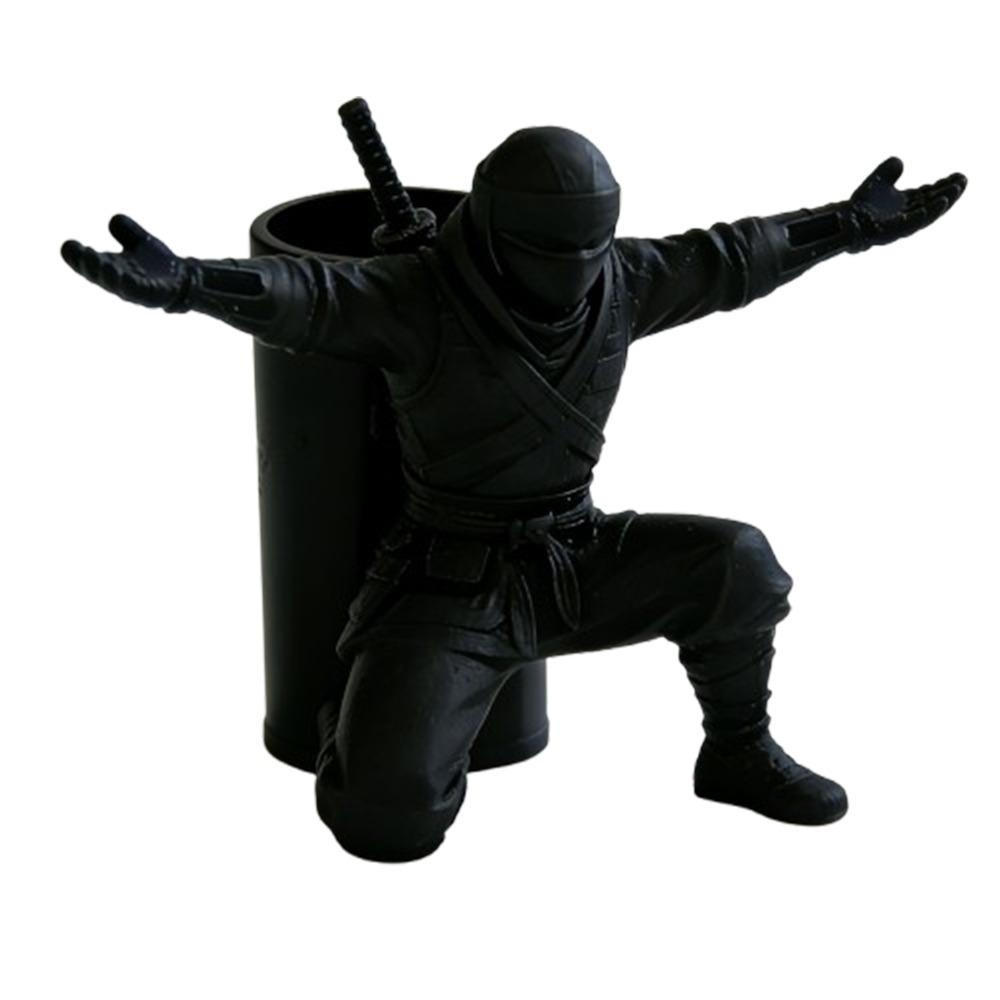 Plastic Ninja Warrior Pen Holder Stable Desktop Organizer Simulation Character Model  Gift Idea
