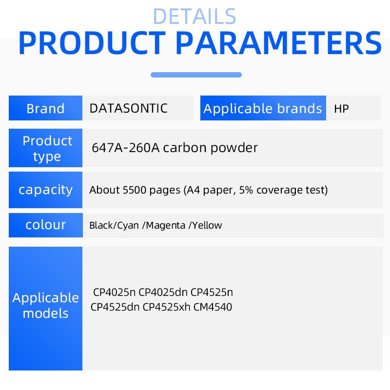 Картридж с тонером 647A CE260A, подходит для принтеров HP CP4025n CP4025dn CP4525n CP4525dn CP4525xh CM4540