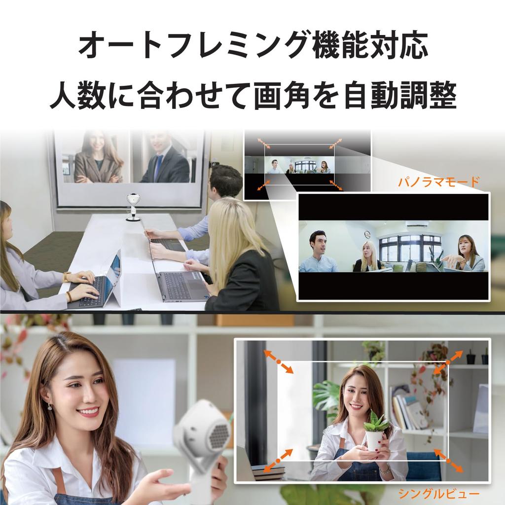 j5create Panoramic Webcam Speakerphone Meeting Room Camera with 23W Omnidirectional 1080p30fps Sony Inversion Auto Auto 6 Screen Remote Control