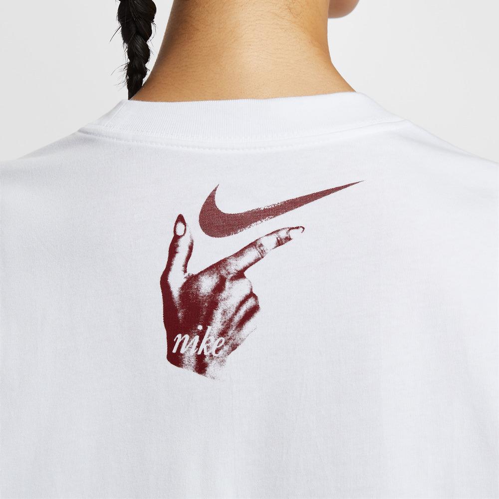 Nike Женская спортивная футболка оверсайз с длинным рукавом Белая IH7696-100