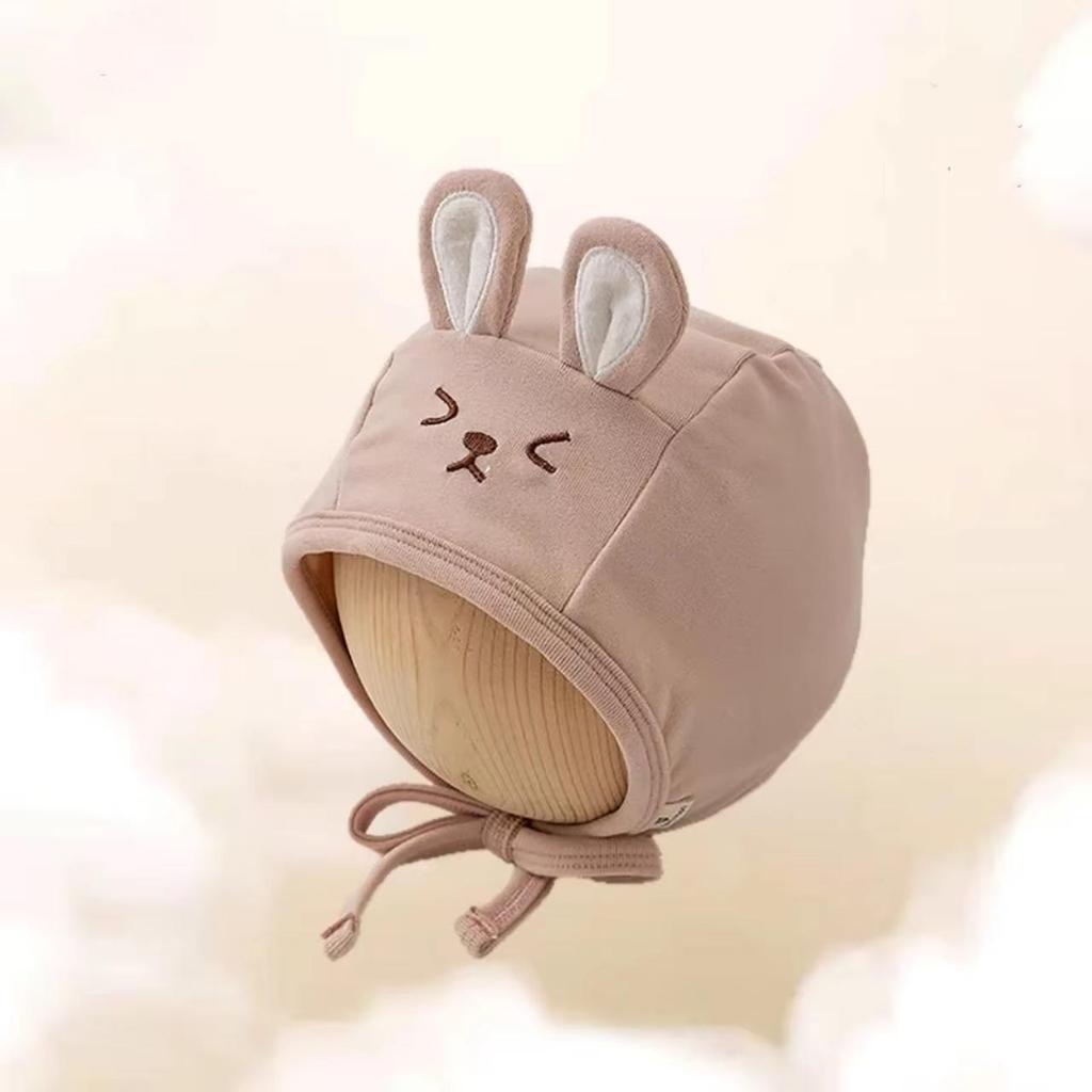 Милая мультяшная шапка для защиты ушей младенца, весенне-осенняя теплая шапка-бини для мальчика, девочки, уличная ветрозащитная шапка с ушками для младенца
