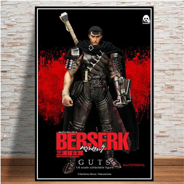 Японский аниме постер Кентаро Миура Безумный воин и печатная настенная живопись на холсте