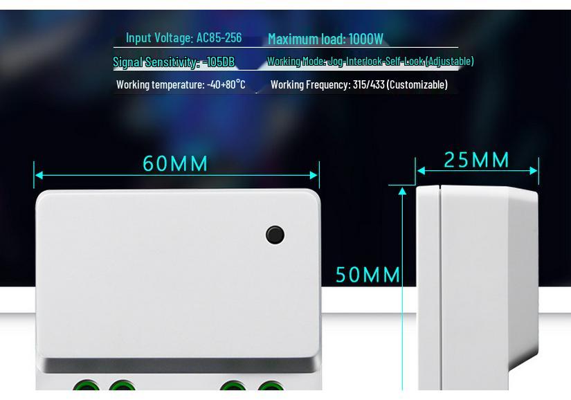 Wireless 220V Remote Control Switch: 10A Relay Receiver for Home Lighting