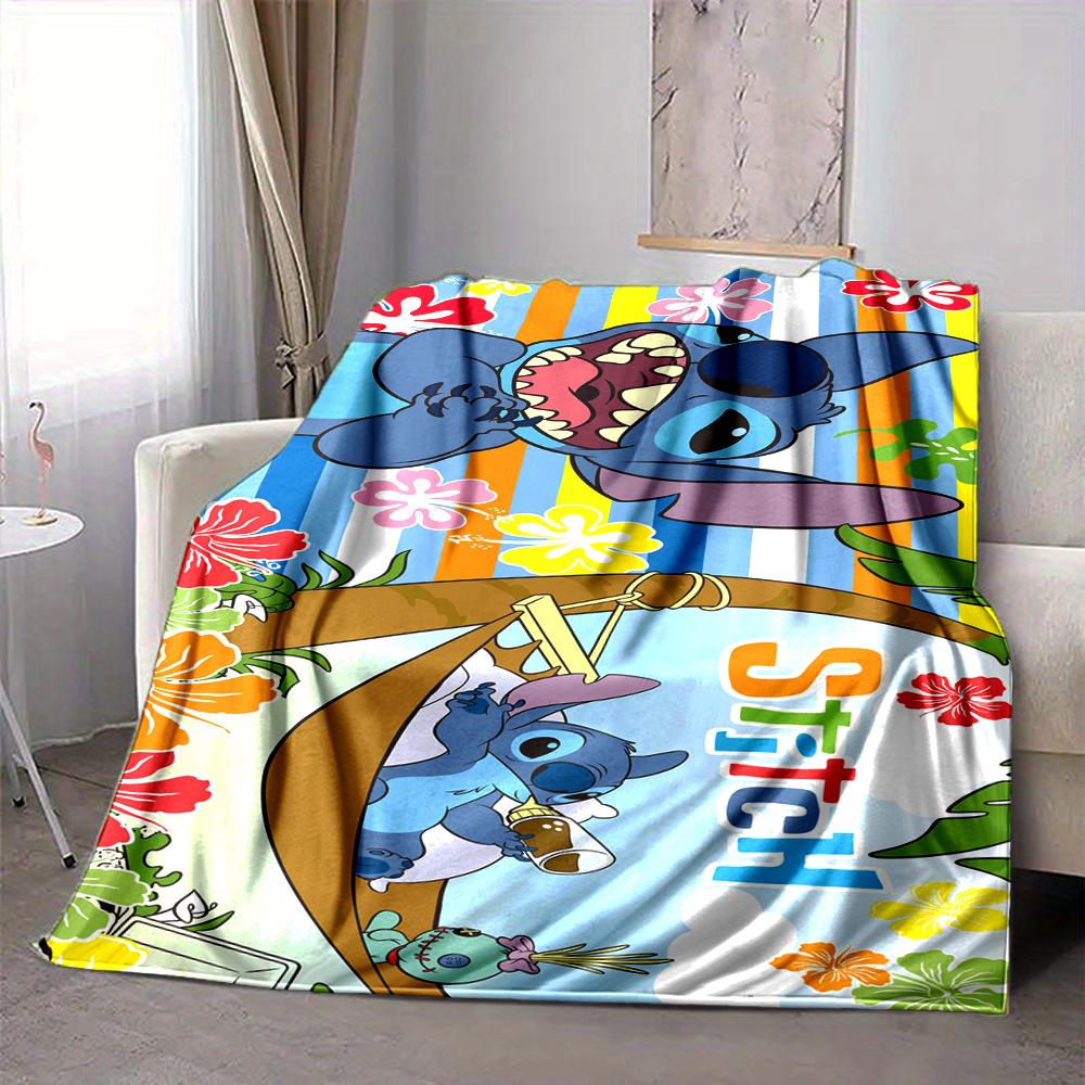1Pc Stitch'S Tropical Adventure Blanket Soft And Comfortable Casual Warm Camping Travel Christmas Halloween Xmas Gift M928607