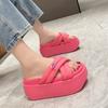 Fashion Woman Summer 2024 New Comfortable Women's Slippers Cross Thick Soled Beach Sandals Casual Fairy Style Flat Bottomed Women Shoes