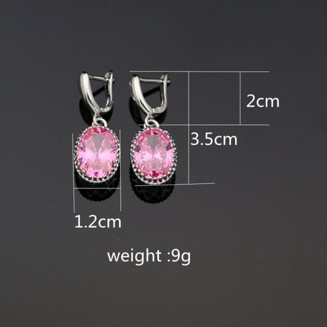 Natural Oval Mystic Rainbow Zircon Dangle Earring 925 Sterling Silver Jewelry Drop Crown Earrings For Women