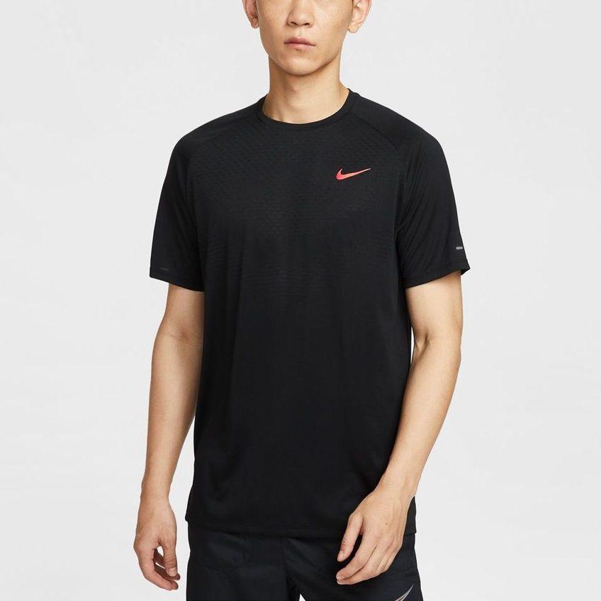 Nike Мужские футболки Dri Fit Черные с круглым вырезом Умеренные HV2129-010