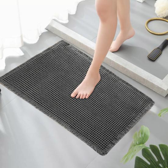 Коврик для пола Быстро впитывающий Утолщенный Быстросохнущий 3D Текстура Нескользящий Нижний Грязеулавливающий Коврик Многоцелевой Коврик для Ванной Душевой Раковины Кухни