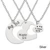 Fashion Best Friends Little Sis Stitching Necklaces Big Sister 3 Pieces / Set Good Sister Necklaces