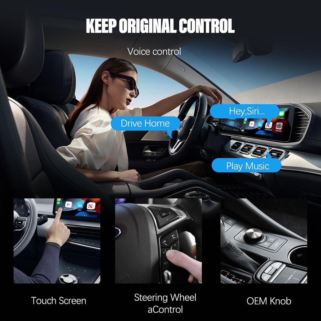 2-in-1 Wireless Android Auto Adapter, Plug Play Converts Wired To Wireless, Fast Auto-Connect, No Delay