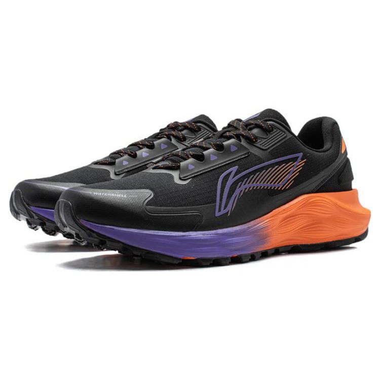 Li-Ning Yufeng Comfortable Versatile Shock Absorbing Non-Slip Wear-Resistant Low-Top Running Shoes Men Sneaker Black Orange Purple ARST055-3