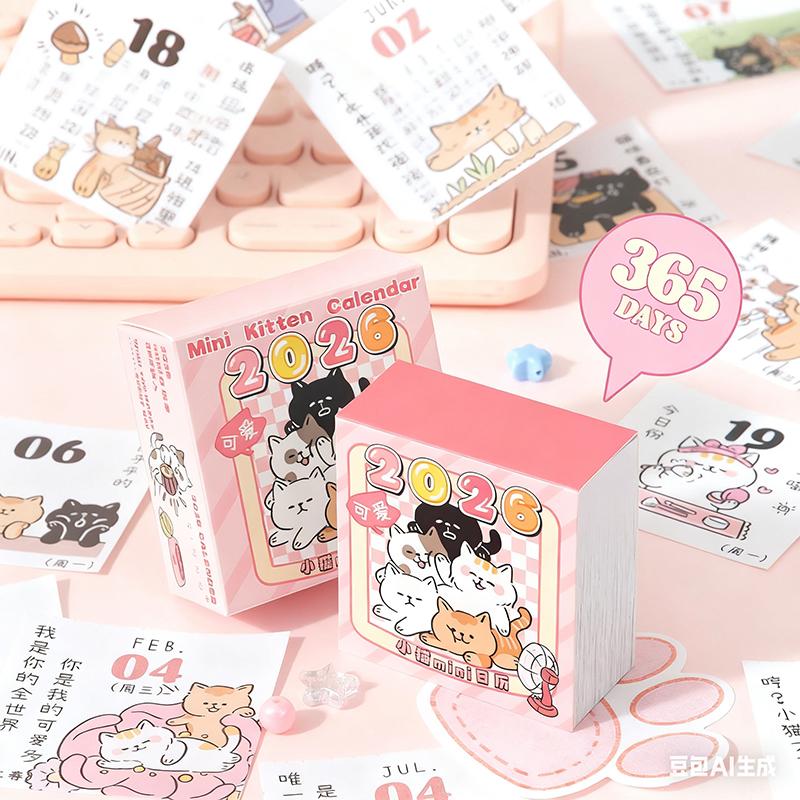 Мини-календарь 2026 Ежедневник 365 дней Отрывной календарь для офиса школы дома Настольный органайзер Блокнот Подарок для студентов