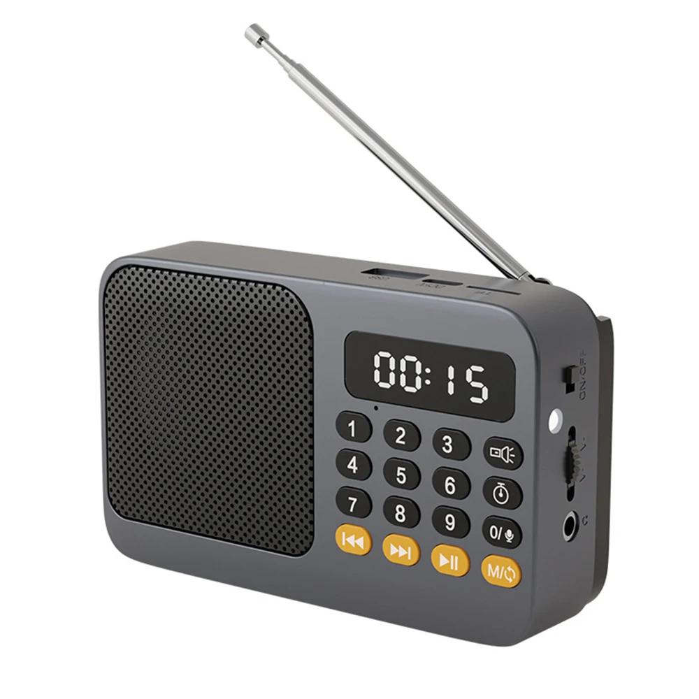 Перезаряжаемый Цифровой Ручной FM USB TF MP3 Плеер Портативное Радио Музыкальный Плеер Динамик Устройства Аксессуары со Светодиодным Дисплеем Радио