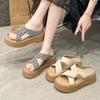 Fashion Thick-soled Heightening Muffin Non-slip Roman Thick-soled Slippers Women's 2025 Summer New Versatile Beach Shoes