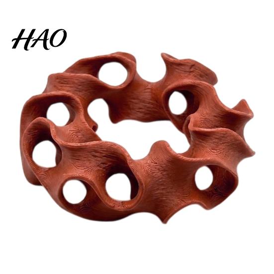 Aquarium Fish Shelter 3D Printed Hideout Cave, Wavy Hollow Ring Shrimp Shelter, Stable Bottom Decoration for Breeding Hiding Hole Decor, Tank Ornament