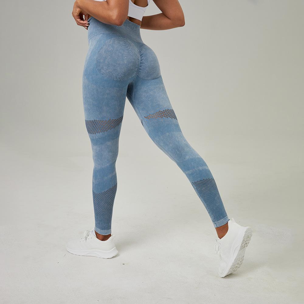 Бесшовные штаны для йоги с высокой талией - женские спортивные леггинсы персикового цвета с эффектом матового покрытия