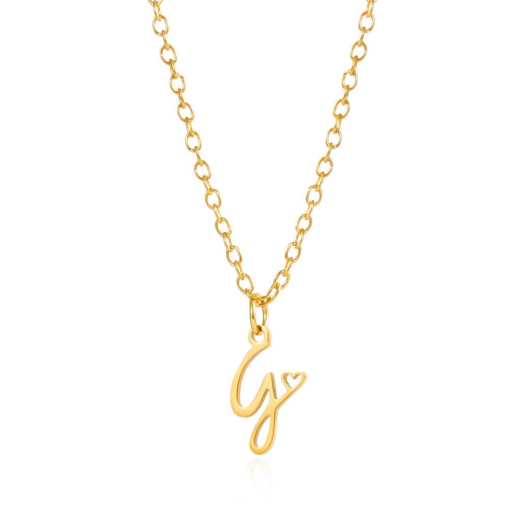 Золотое ожерелье-подвеска с алфавитом в форме сердца на цепочке О для дам, летний стиль