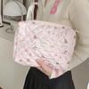 Cute Pink Women's Cosmetic Bag Make Up Case Quilted Cotton Travel Storage Bags Portable Wash Bag Clutch Purse Handbags Mommy Bag