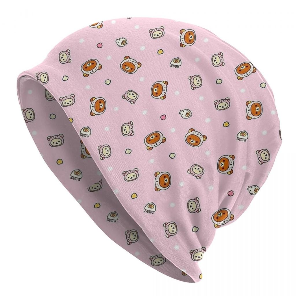 Rilakkuma Dino Dragon Bonnet Hats Autumn Winter Street Skullies Beanies Hat Unisex Warm Dualuse Caps