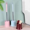 Rubber Toilet Bowl Brush with Holder Round Head Cleaning Brush Closestool Brush  Household