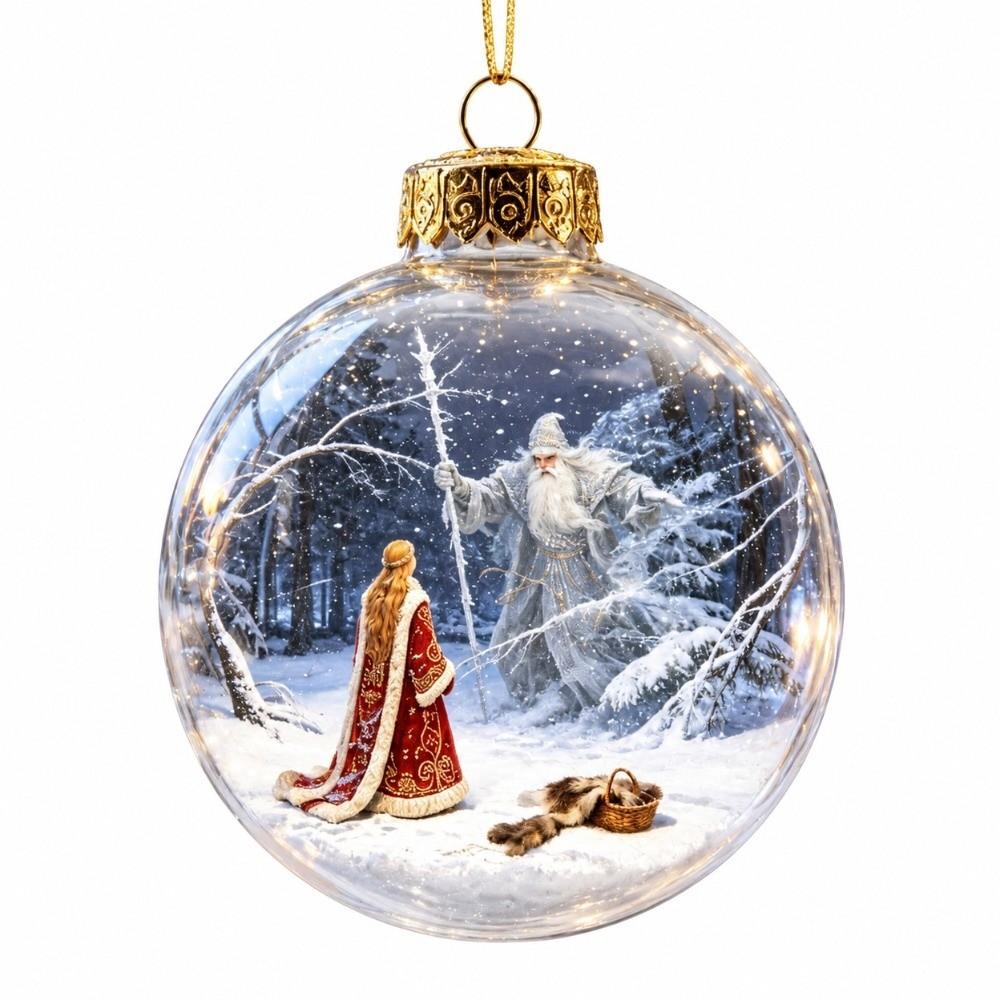 Plastic Christmas Tree Bauble Lighted Hanging Ornament New LED Light Ball Holiday Decor