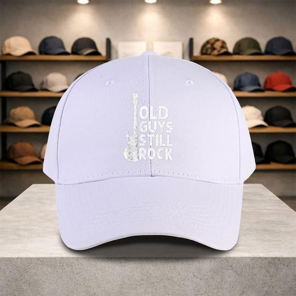 Old Guys Still Rock Guitar Graphic Baseball Cap Adjustable Outdoor Sports Hat