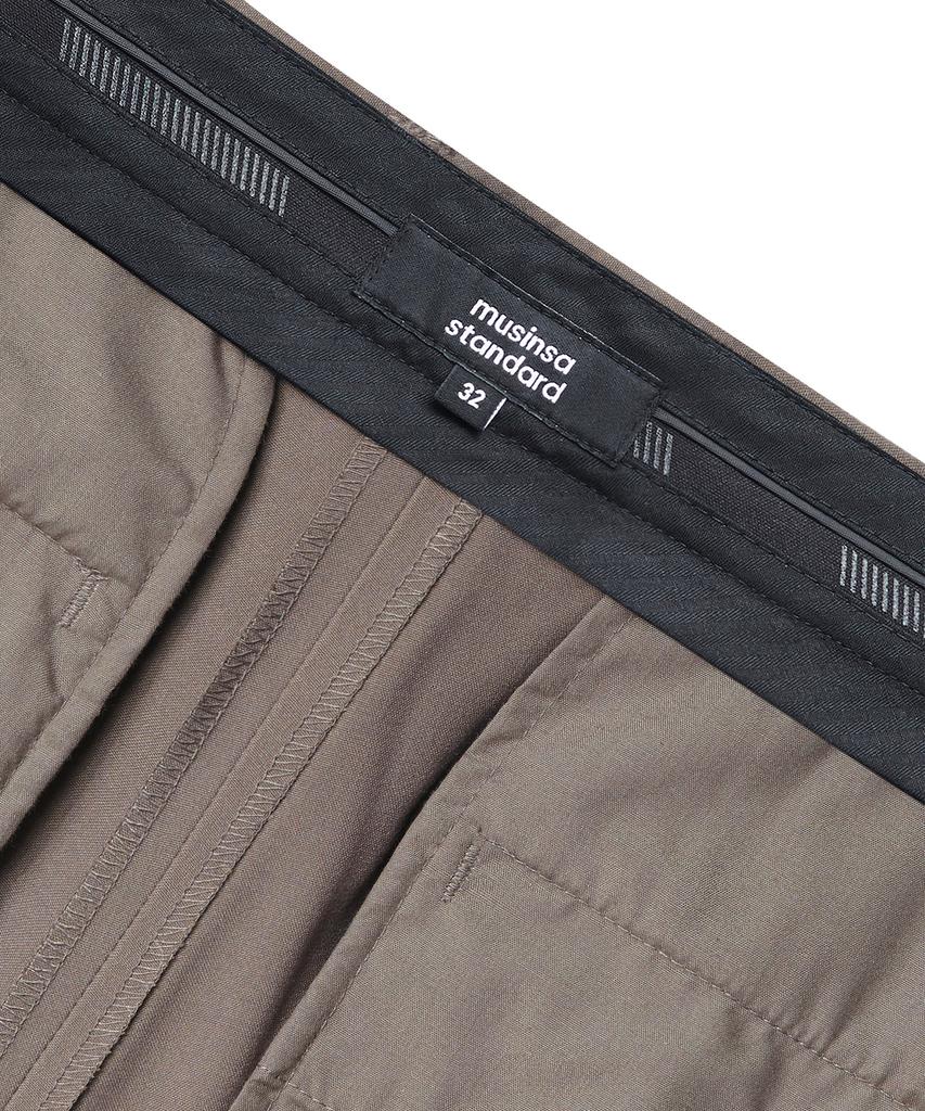 MUSINSA STANDARD Lightweight Semi-Wide Hidden Elastic Waist Slacks [Dusty Beige]