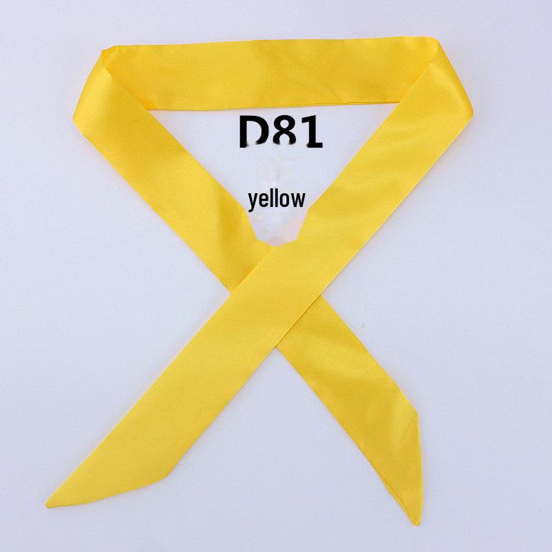 Однотонный шелковый шарф Mai Tong: Тонкая, узкая декоративная лента для ручек сумок