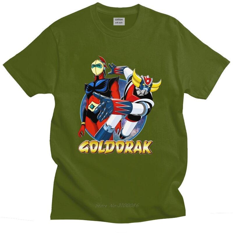 Футболка UFO Robot Goldorak Grendizer для мужчин, хлопковая футболка, городские футболки, с коротким рукавом, Акутарус Голдрейк, аниме-футболки, приталенная одежда