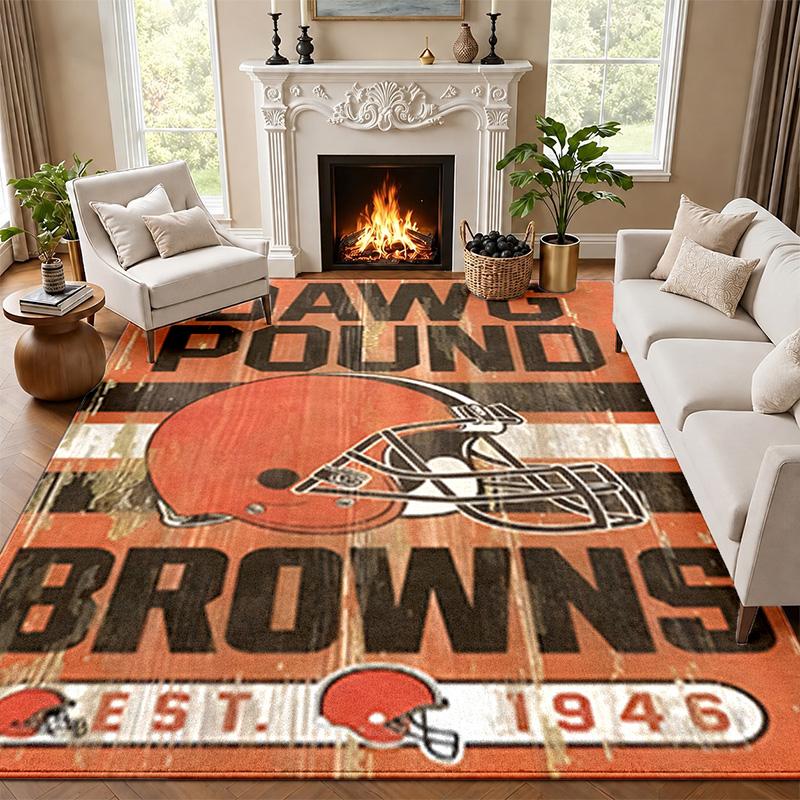 Cleveland Browns Carpet Door Mat for Living Room or Bedroom Protective Mat Under Chair Office Decoration Christmas Gift Birthday Present